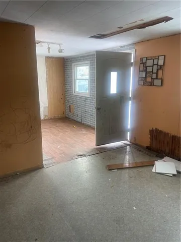 an empty room with windows