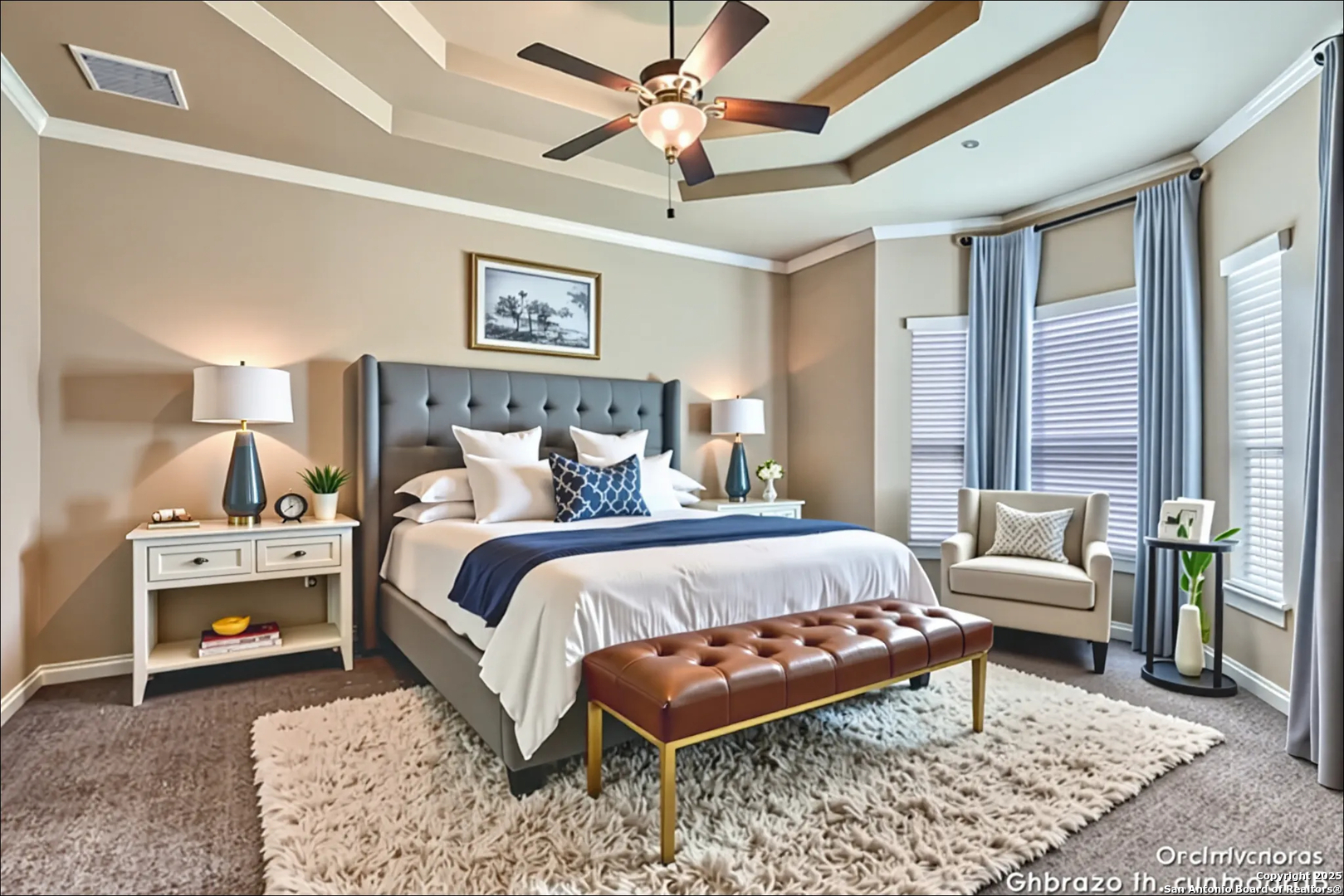 14722 Rifleman Road San Antonio, TX 78254 - Photo 15 of 37 a bedroom with bed and a couch