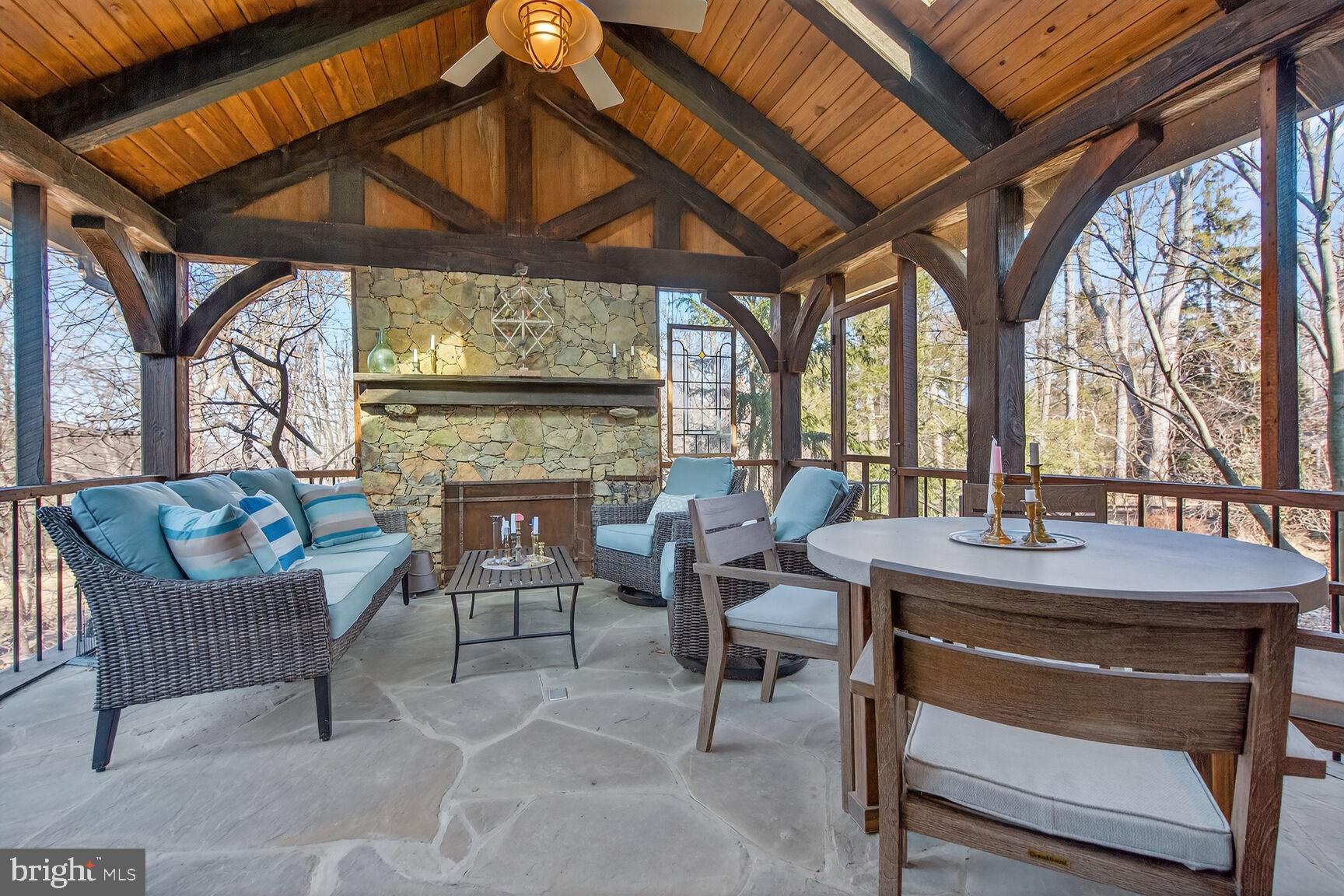 17651 Raven Rocks Road Bluemont, VA 20135 - Photo 50 of 87 Screened-in Porch with Gas Assisted Wood Fireplace