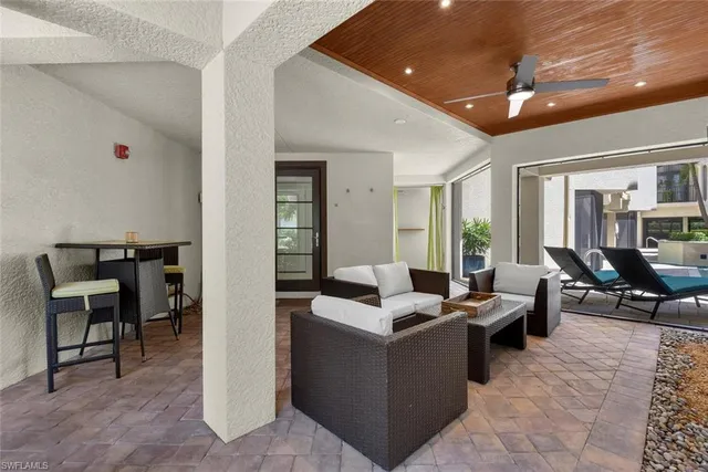 a living room with furniture