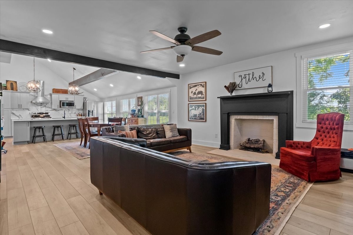 1030 Upper Creek Road Vanleer, TN 37181 - Photo 7 of 38 a living room with furniture and a fireplace