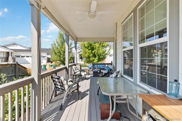 a front view of a house with patio