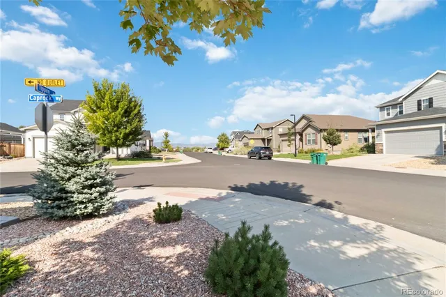 a view of a house with backyard and porch