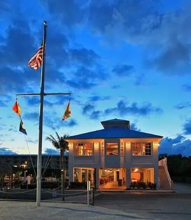 a front view of a building with street view
