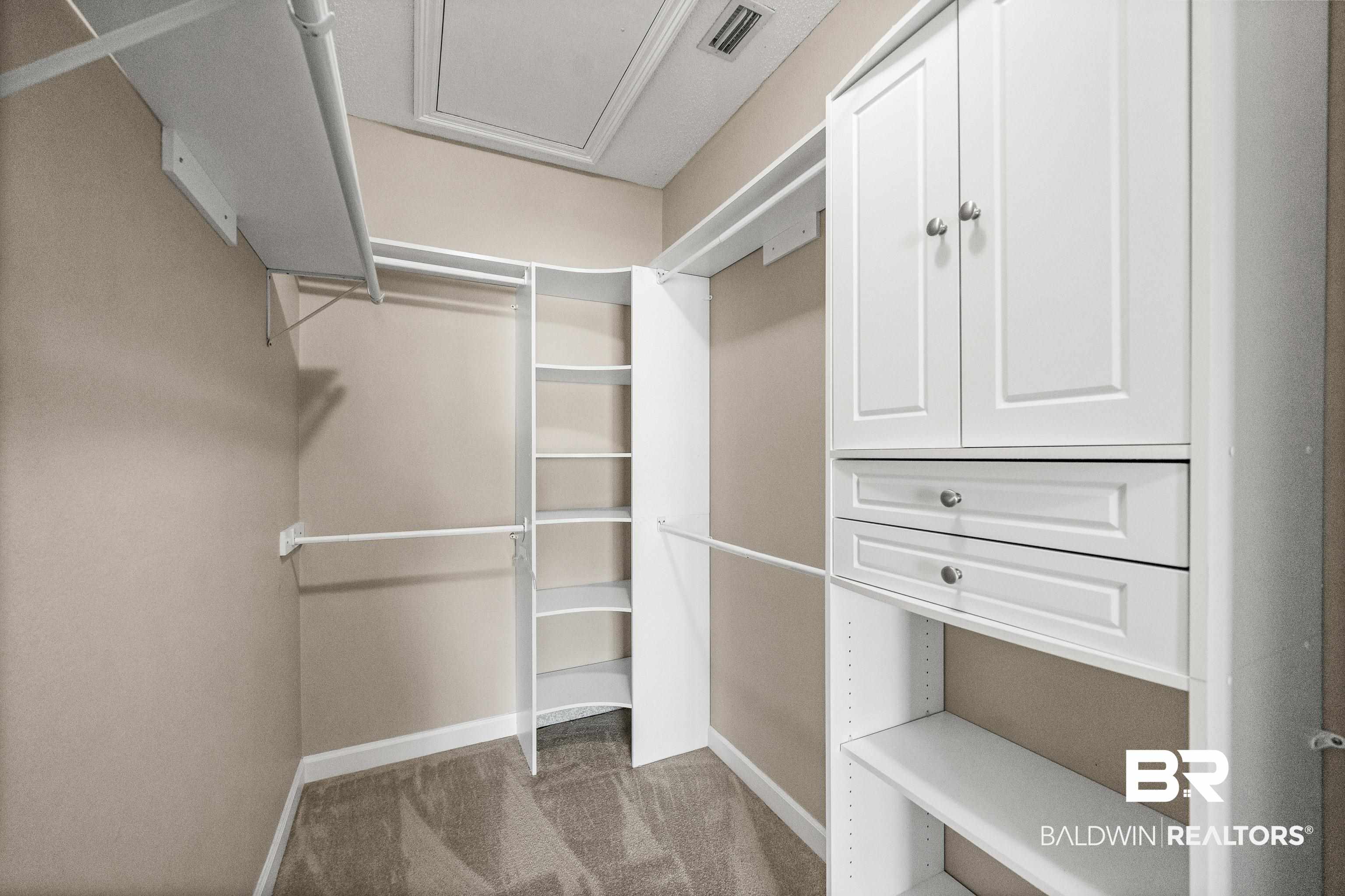 27 Cottage Drive Fairhope, AL 36532 - Photo 19 of 33 Walk in closet with light colored carpet