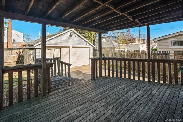 a view of wooden deck