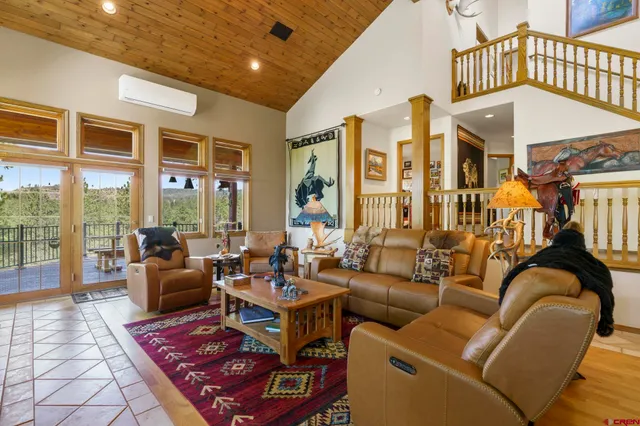 a living room with furniture