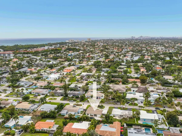 an aerial view of multiple house