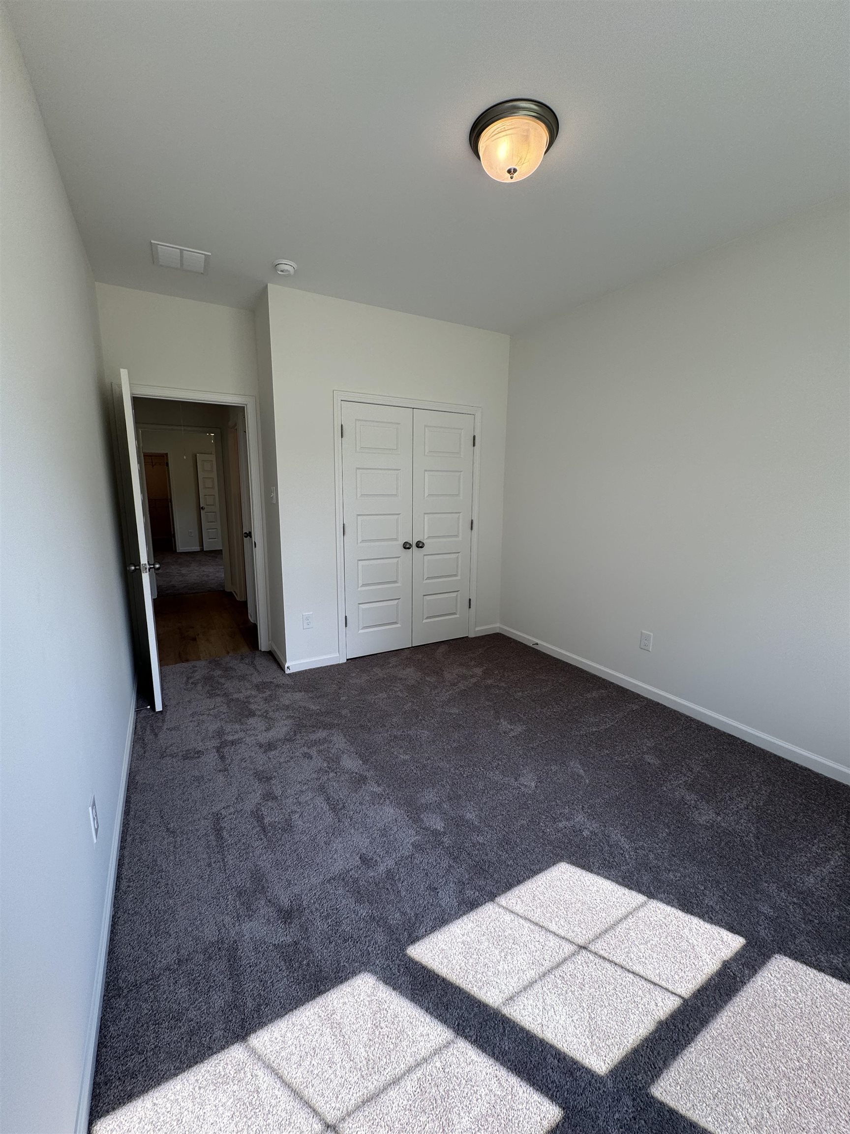 12370 South Main Street Somerville, TN 38068 - Photo 18 of 26 Plush carpeting, neutral wall palette, double-door closet with paneling, flush-mount ceiling light fixture, and white trim