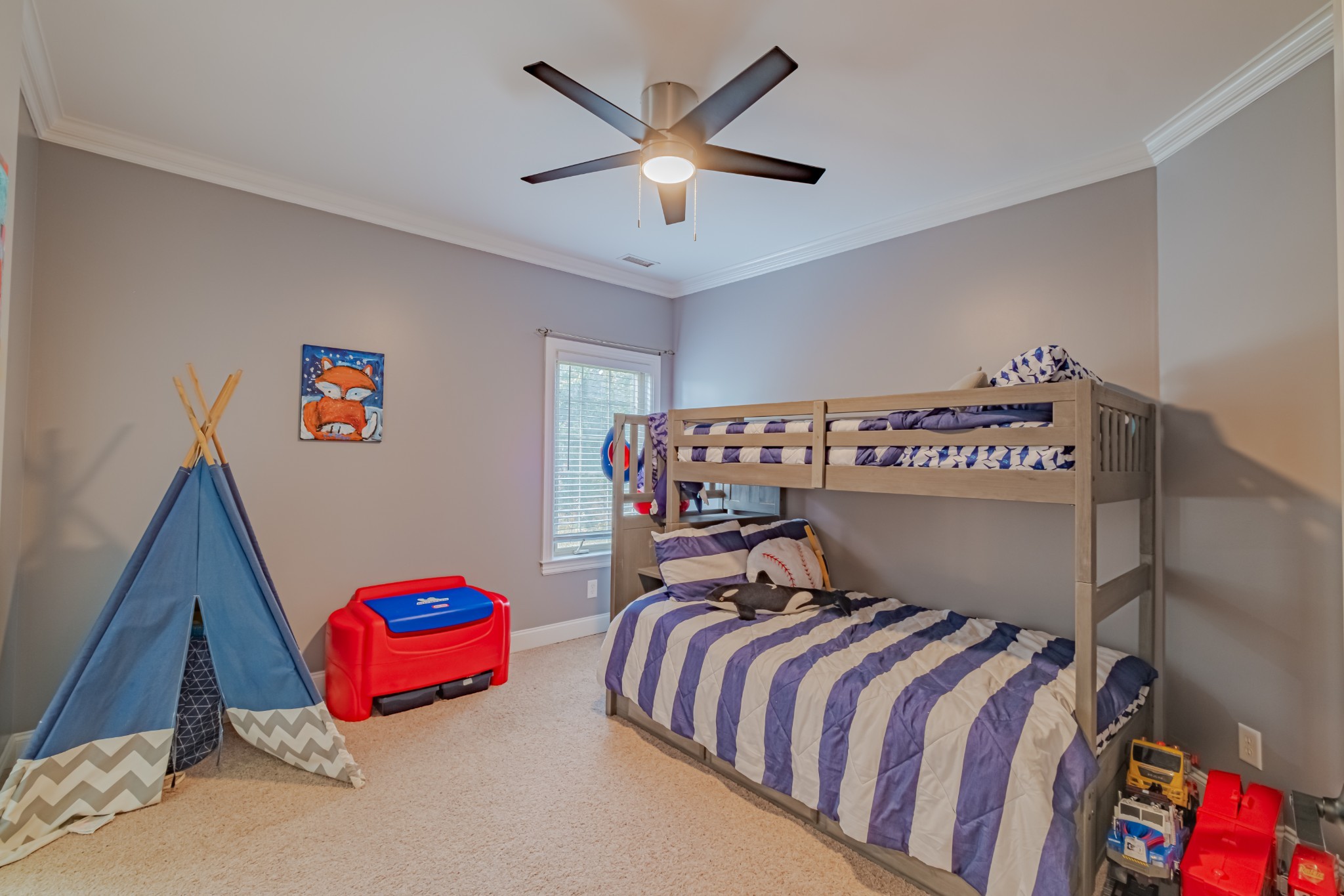 356 Ridgecrest Drive Winchester, TN 37398 - Photo 47 of 74 a bed room with a bed and a chandelier