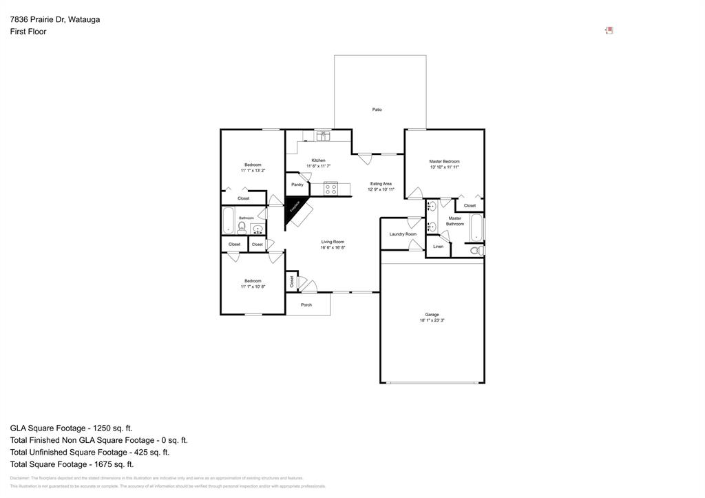 7836 Prairie Drive Watauga, TX 76148 - Photo 20 of 20 a picture of a floor plan