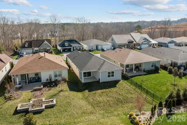 a view of a building with sitting area