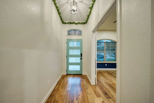 a view of livingroom with wooden floor