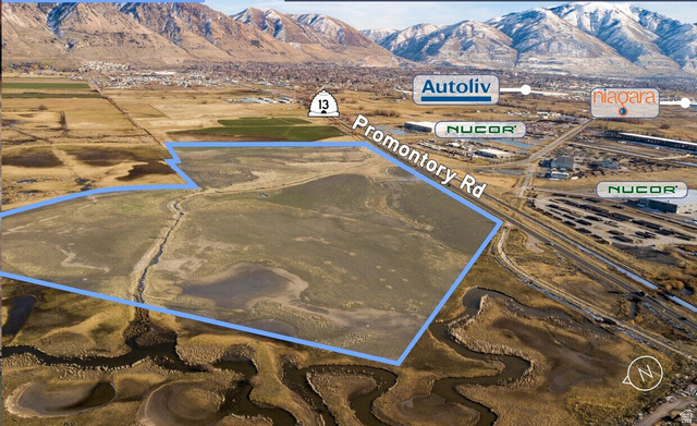 1000 Promontory Road Brigham City, UT 84302 - Photo 13 of 13 Aerial Property View. Depicting the property's boundaries and surrounding infrastructure
