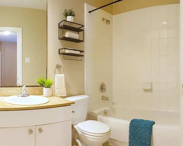 a bathroom with a bathtub shower sink vanity and toilet