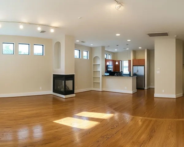 a view of a kitchen with a sink and a large window
