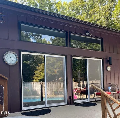 a view of a two chair in the balcony