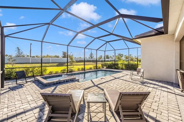 a view of a lake with a outdoor space