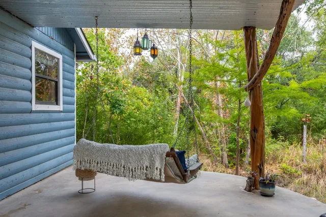 a view of outdoor space with seating area