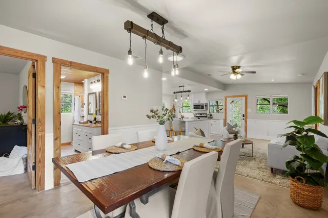 a living room with furniture