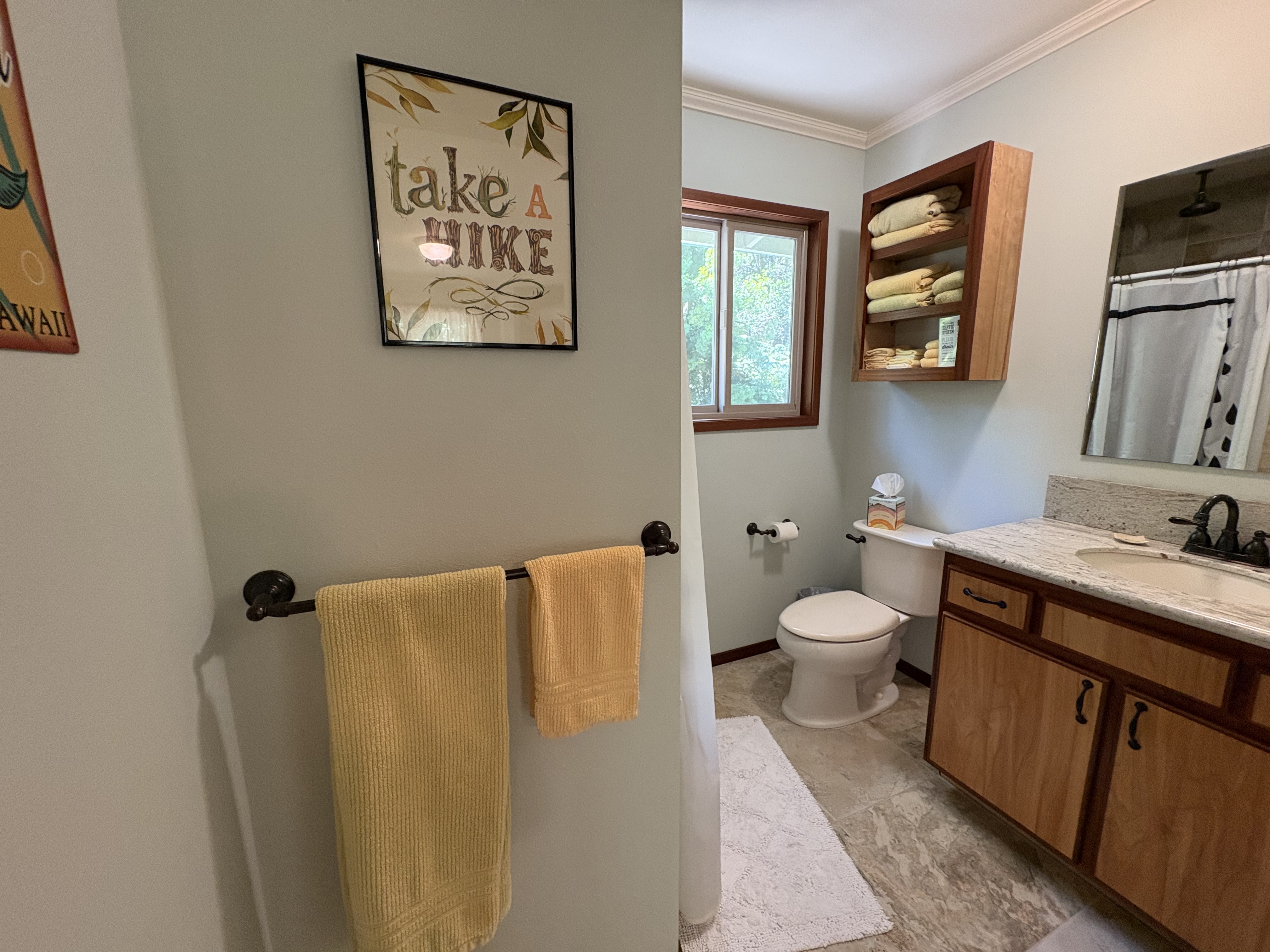 19-4218 Kawailehua Road Volcano, HI 96785 - Photo 22 of 30 a bathroom with a toilet sink and mirror