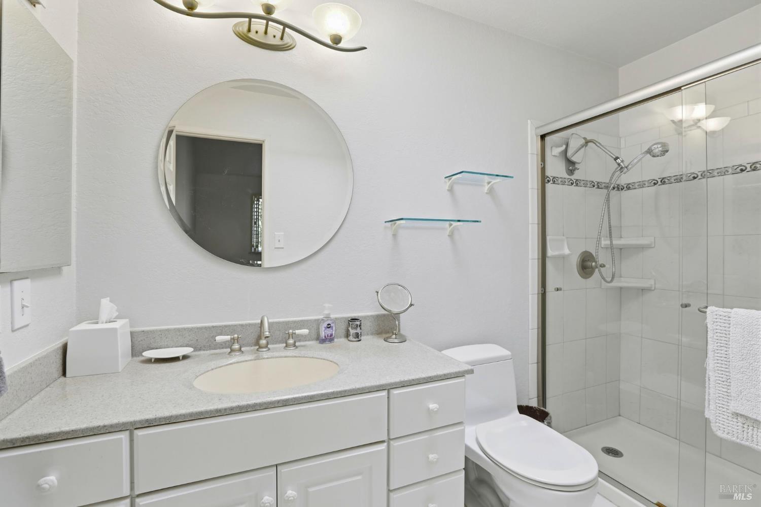 380 Sunset Way Mill Valley, CA 94941 - Photo 30 of 41 a bathroom with a sink toilet and shower