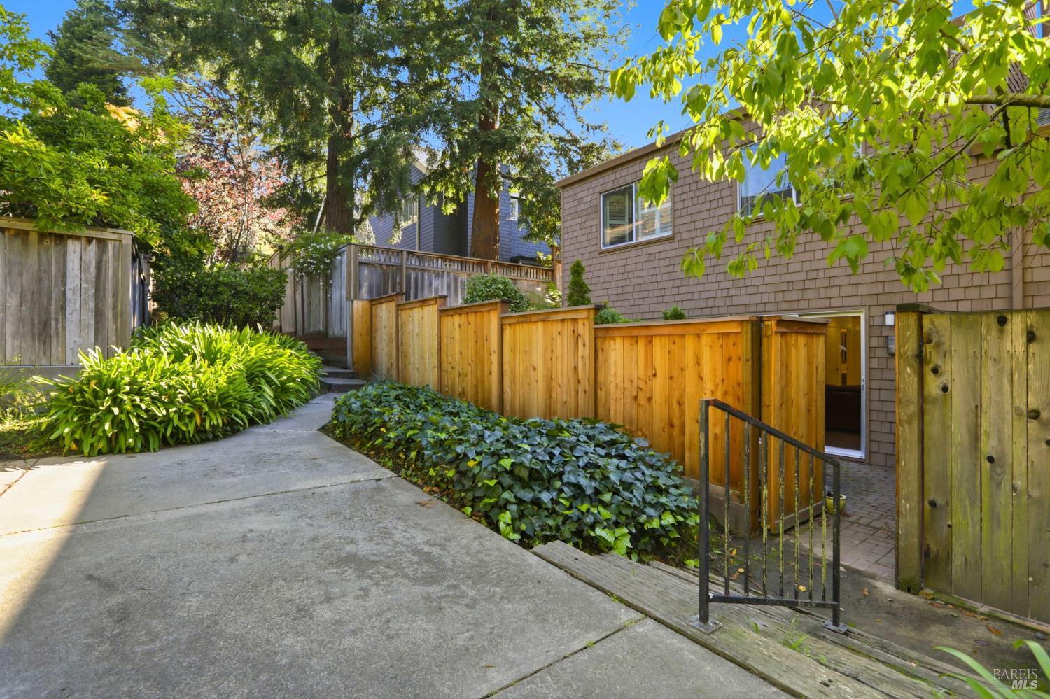380 Sunset Way Mill Valley, CA 94941 - Photo 39 of 41 a view of a pathway of a house with wooden fence