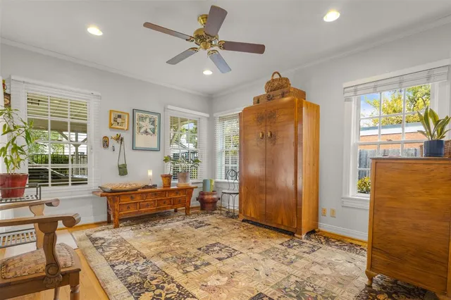 a living room with furniture