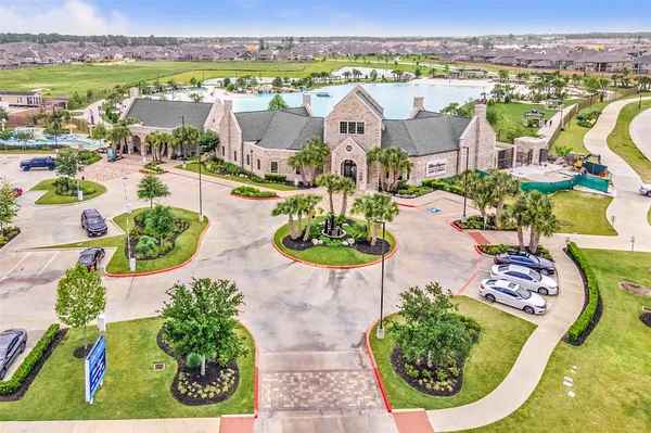 a view of a park with swings