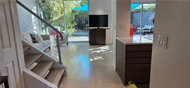 a view of entryway and workspace