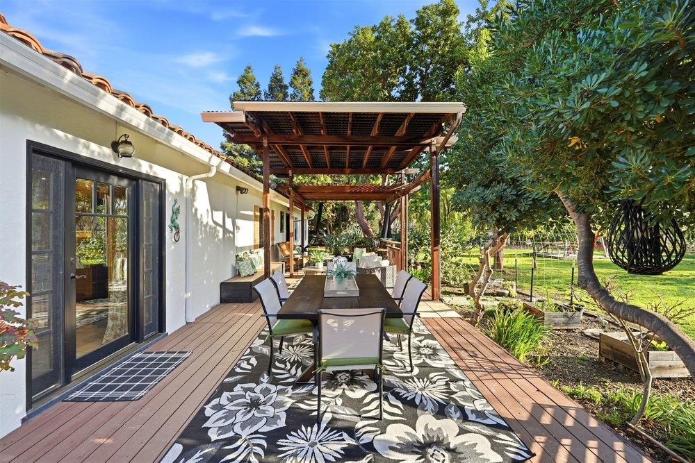 17235 Hill Road Morgan Hill, CA 95037 - Photo 20 of 44 a wooden bench sitting in front of a building