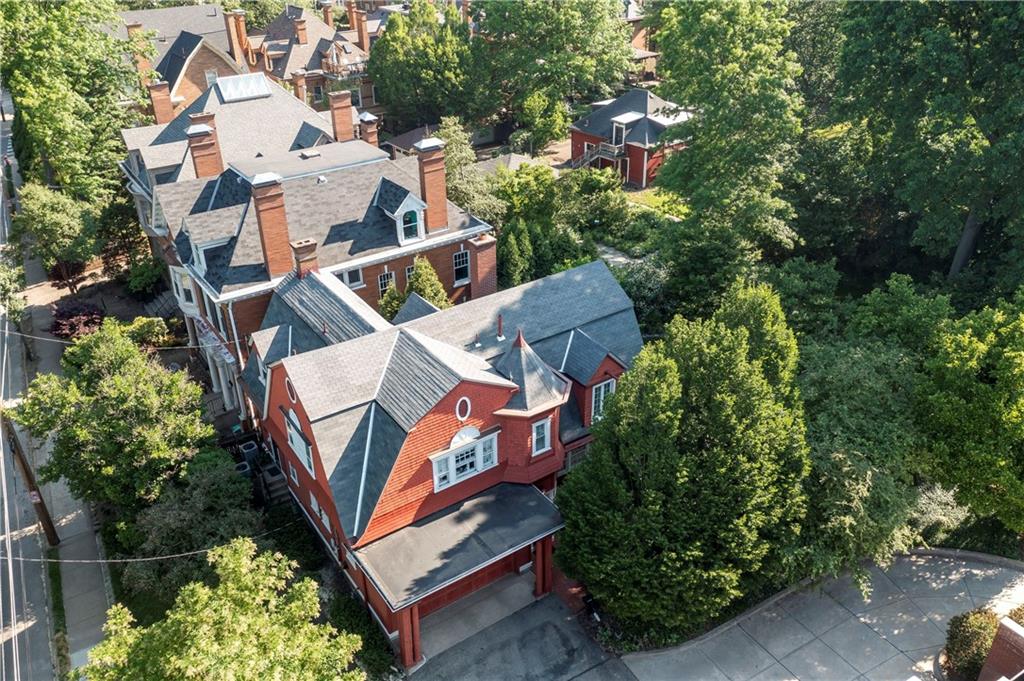 1521 Wightman Street Pittsburgh, PA 15217 - Photo 35 of 40 an aerial view of a house with a yard potted plants and large tree