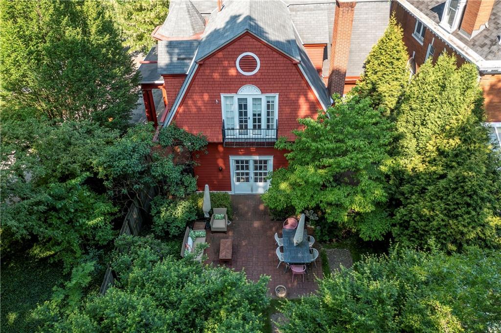 1521 Wightman Street Pittsburgh, PA 15217 - Photo 39 of 40 an aerial view of a house with a yard and garden