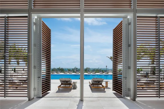 a outdoor view with a sitting space