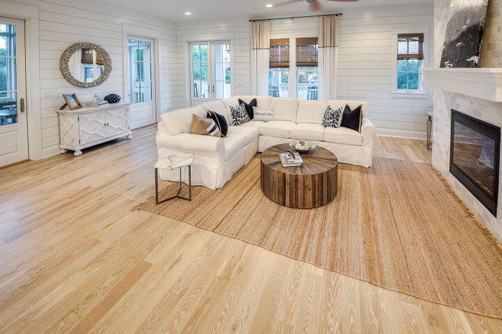 77 Shore Bridge Cir Inlet Beach Inlet Beach, FL 32461 - Photo 6 of 20 a living room with furniture and a fireplace