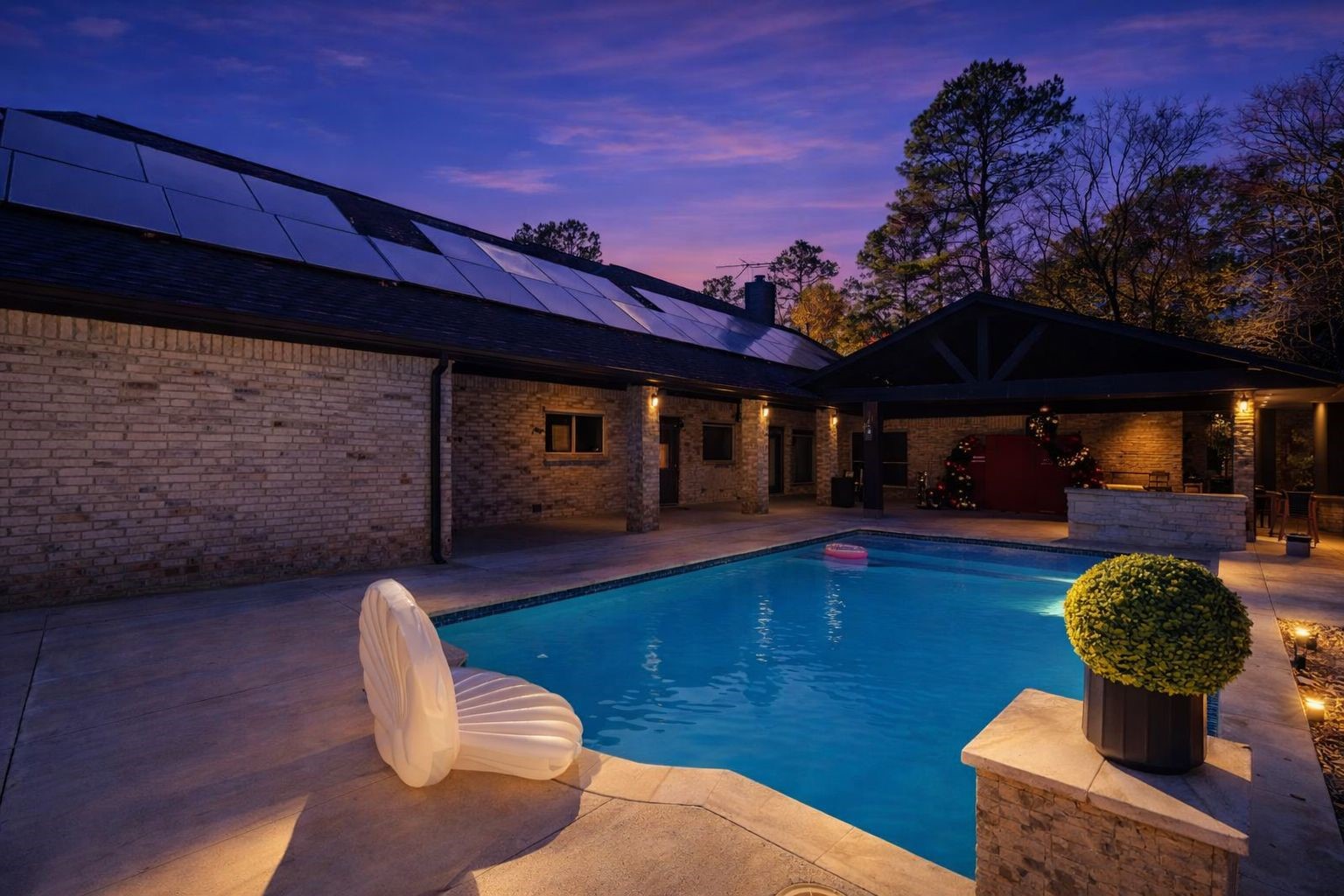 24102 Baneberry Road Magnolia, TX 77355 - Photo 15 of 39 a view of a house with backyard swimming pool and sitting area