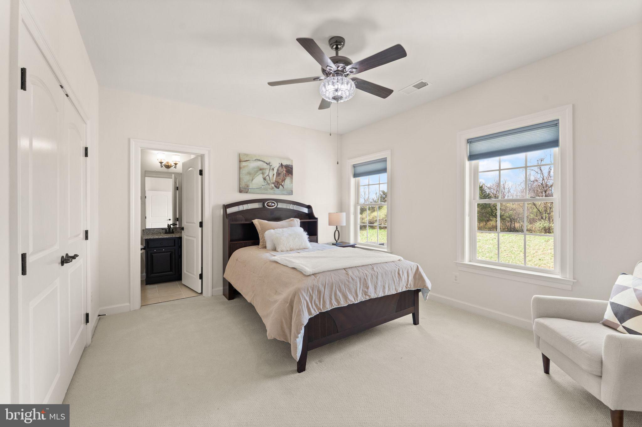25873 Cameron Walk Place Aldie, VA 20105 - Photo 35 of 92 a spacious bedroom with a bed and a couch
