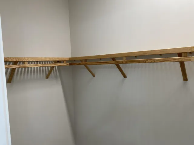 a view of a wall with rack on the wall