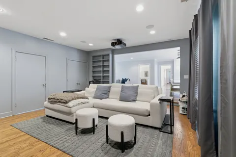 a living room with furniture and a couch