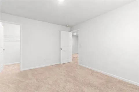 a view of a room with racks on the wall