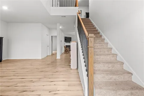 a view of an entryway with staircase