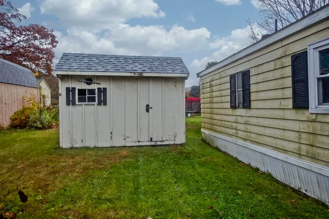 a view of backyard of house
