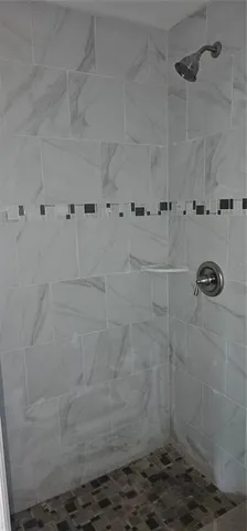 a bathroom with a shower