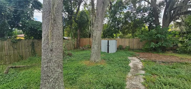 a view of a backyard
