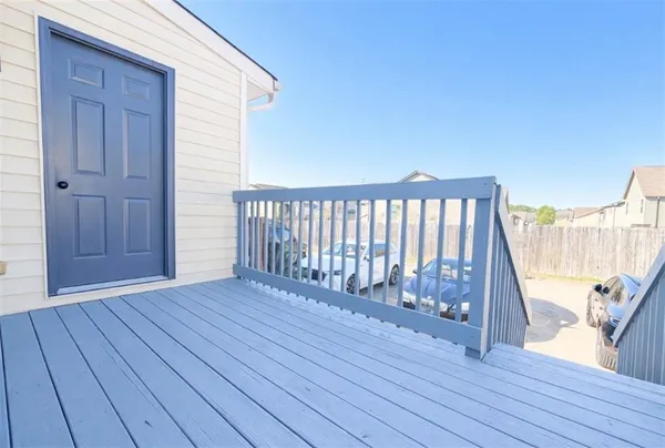 a view of wooden deck