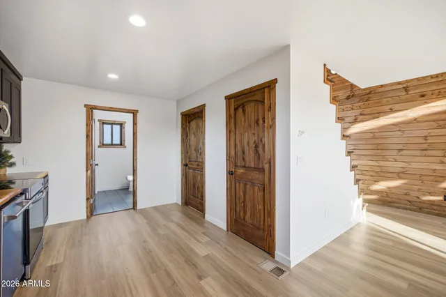 a view of outdoor space with wooden deck