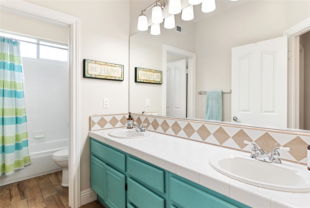 3445 Camino Alegre Carlsbad, CA 92009 - Photo 18 of 25 a bathroom with a sink a toilet and a mirror