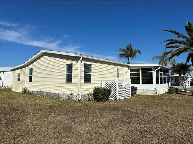 a view of a house with a patio