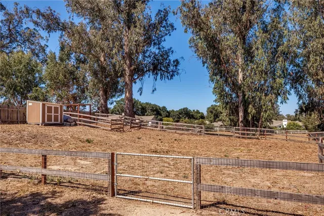 a view of dirt yard with a tree