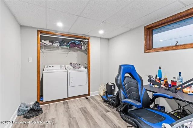 a view of a storage and utility room